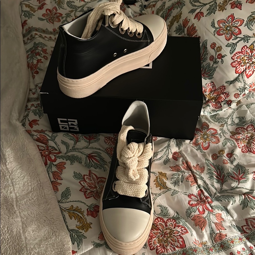 Black and White High-Top Sneakers